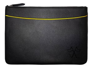 VUE LAC Laptoptasche mit schwarzer Fronttasche, 38 cm gelbem Rand
