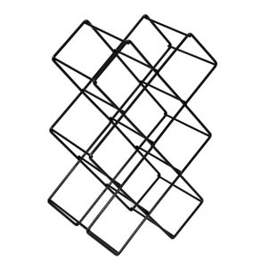 Metalen wijnrek 8 flessen van Naturn Living | Wijnrek metaal |Wijnkast | Flessen houder | Opbergkast | Wijnpakket cadeau | Wijn accessoires | Wijnflessenrek | Mat zwart