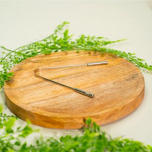 Tongschraper luxe RVS met 2 handgrepen - 30 gr.