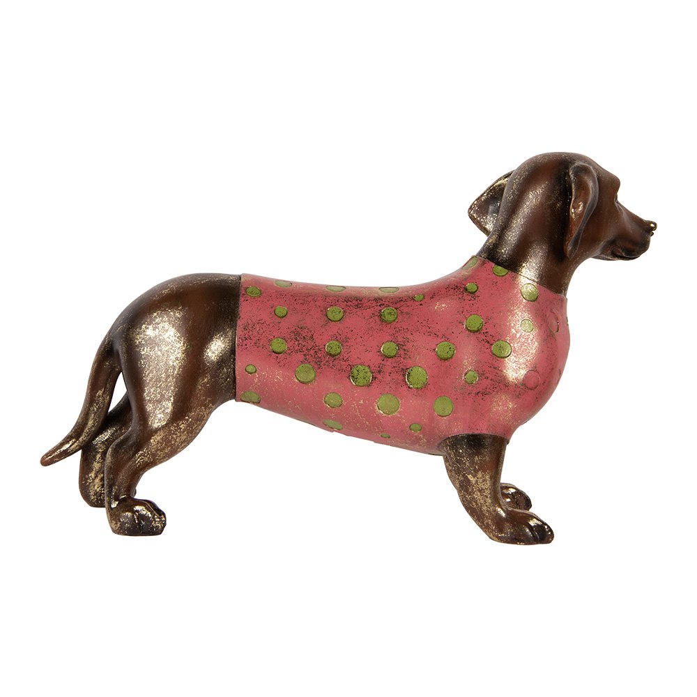 Decoratie Beeld Hond 60x17x35 cm Bruin Kunststof