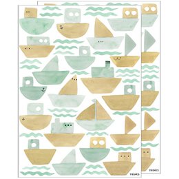 Akvarel både wallsticker