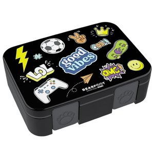 Leaf can with compartments, light & leak -proof - sticker black