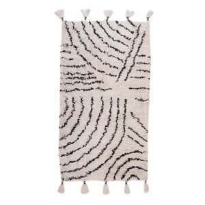 Berberteppich weiß/schwarz 80x150 cm.