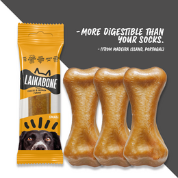  Natural dog dental chews with cheese and chicken flavors, available in small, medium, large, and extra-large sizes.