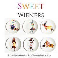 Sweet Wieners - Set of 6 pastry plates