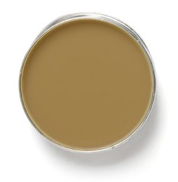 A round, amber-colored wax candle in a glass container. The candle has a simple, minimalist design and appears to be a decorative wall art piece.