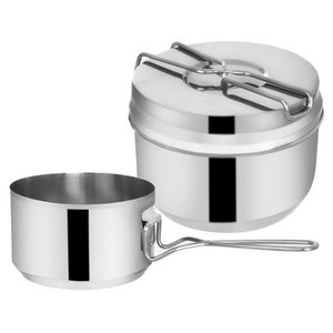 Camping Cookware Steel 1.5 l, 900 ml 3 pcs