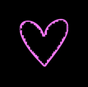 Muurcirkel hartje Wit zwart