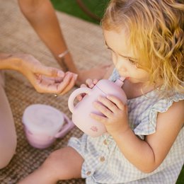 ANTI-DRIP CUP + SILICONE STRAW- DARK PINK