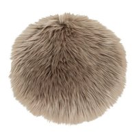 Lambskin Seat Artificial - Light Brown, Polyester, Ø35x6.5 cm
