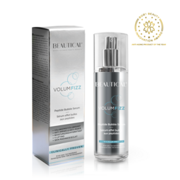 Volumfizz peptide bubble serum, a face serum with a lightweight, bubbly texture that helps to volumize and plump the skin.