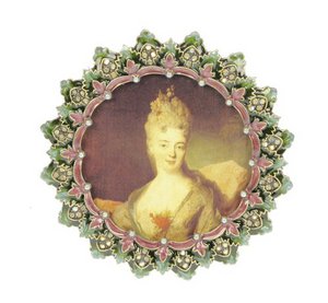 Picture frame around enamel leaves