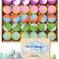 Bath bombs - Set of 30 pieces - 5 different scents - Rose, Jasmine, Lavender, Ginger & Tea tree