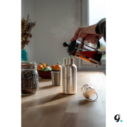Gaspajoe isolerede vandflasker, GROOVY model 350 ml - indgraveret Colibri, Lotus Line og Gingko