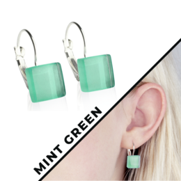 Glazen oorbellen met sluiting • 10mm • duurzaam / nikkelvrij / veel kleuren