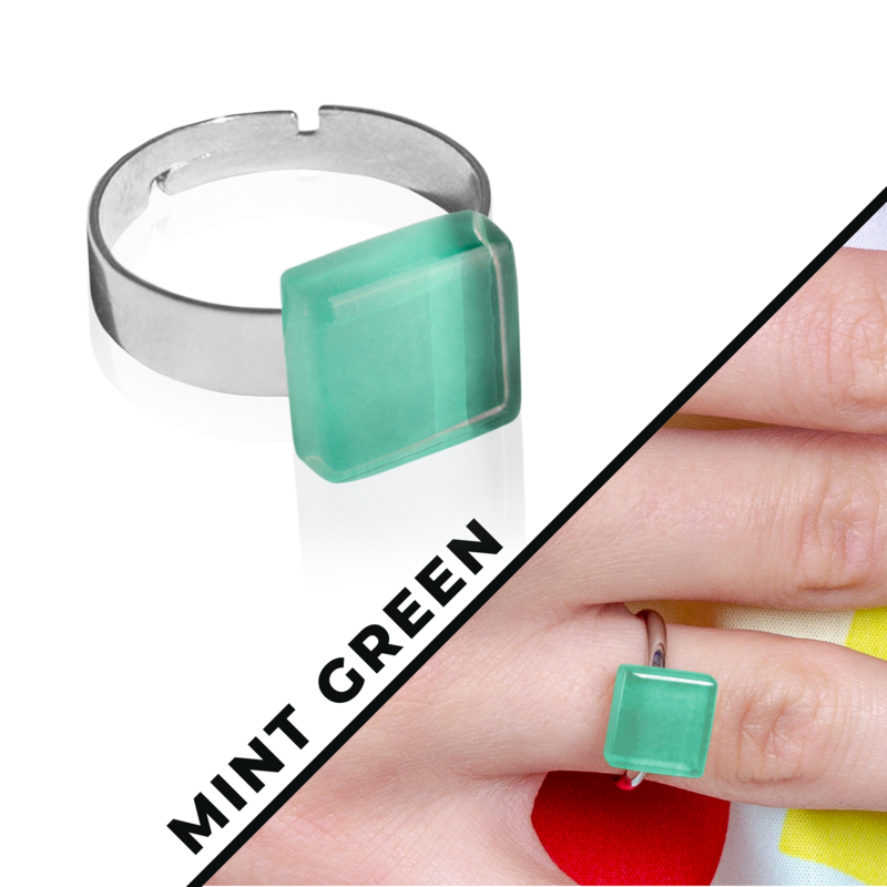 Minimalistisk ring med sten • 10 mm • justerbar i størrelse / individuel / bæredygtig