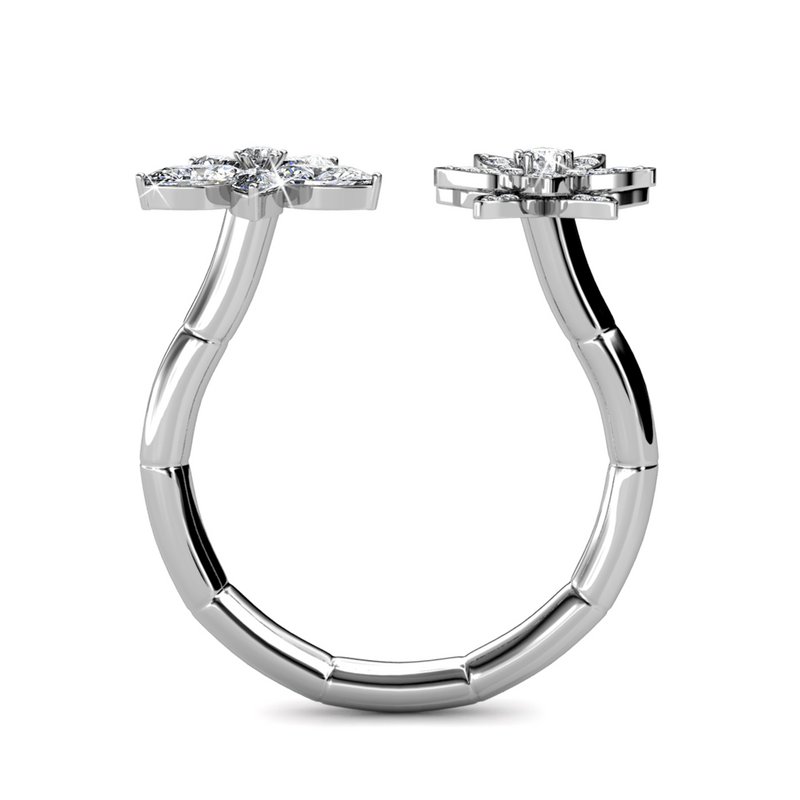 Anello Fraternal Bloom - Argento e cristallo