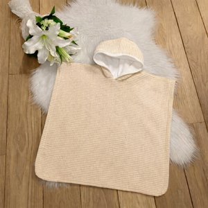 Poncho warm Wafel beige