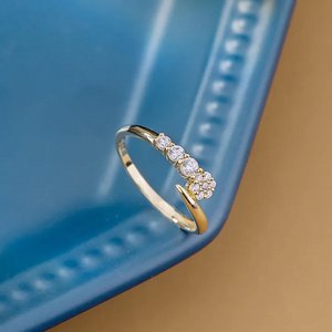 FLOWER RING adjustable gilded with fine gold