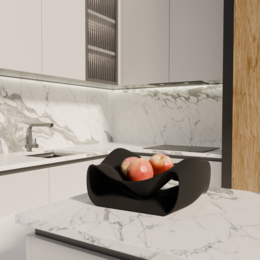 Fano modernes Design Obstschale Black Edition
