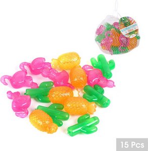 IJsblokjes – 15 Stuks – Herbruikbaar - Tropisch Design – Cactus, Ananas en Flamingo – IJsklontjes - Voor Cocktails, Frisdrank en Drankjes
