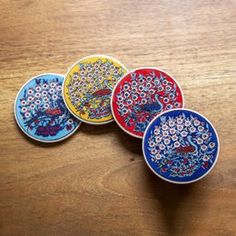 Sottobicchieri in ceramica per bevande Set da 4 - 9 cm