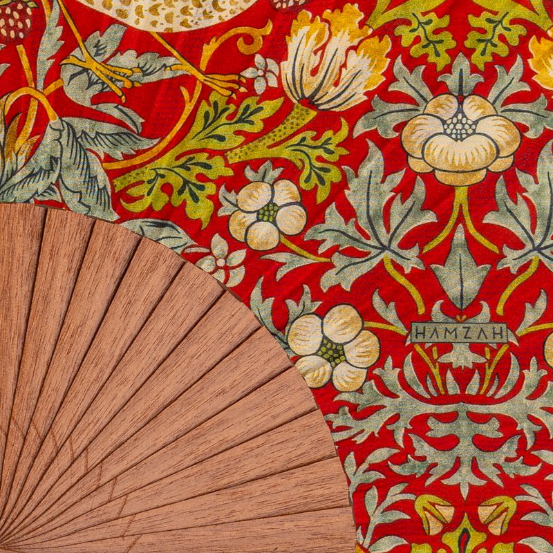 William Morris Print Hand Fan Birds