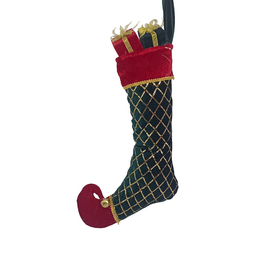 Kerstdecoratie Beeld Kerstsok 23x7x32 cm Groen Synthetisch