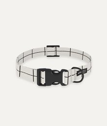 Recycled PET necklace with beige line design, suitable for pet collars in sizes XXS to L with neck circumferences 17-60cm.