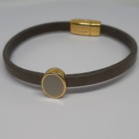 Semplice enamel oval slider 24K gold plated