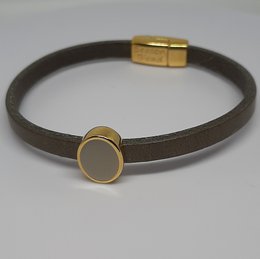 Ovaler Schieber aus Semplice-Emaille, 24 Karat vergoldet