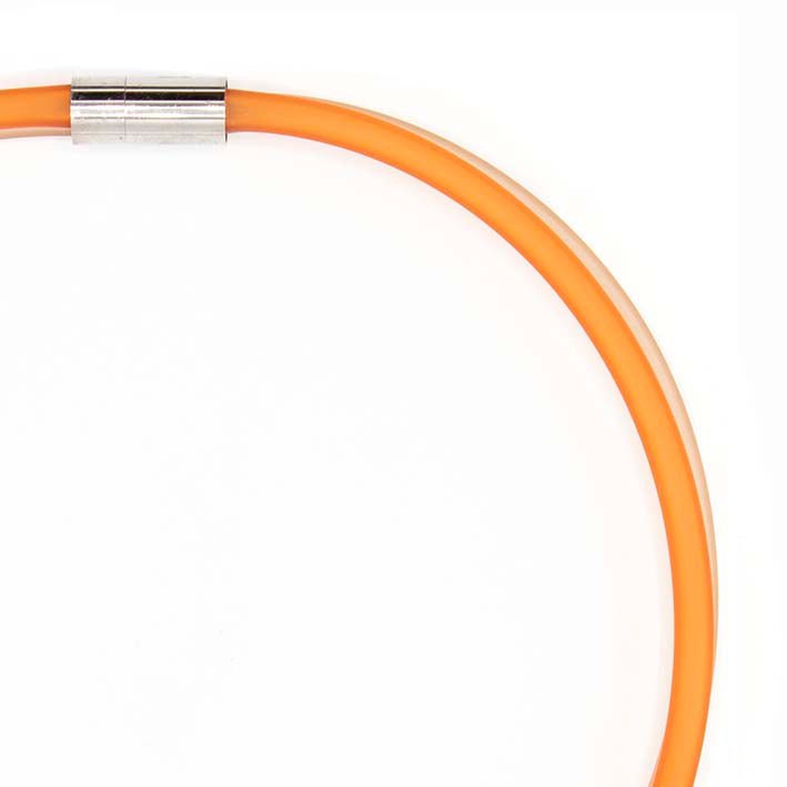 Cadena de goma, 2 hilos naranja/champagne