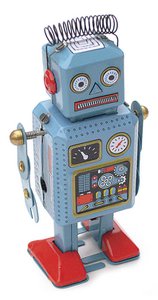 Robot met sleutel van 12 cm - Mechanisch metalen voorwerp - Speelgoed van gisteren - Collector's item
