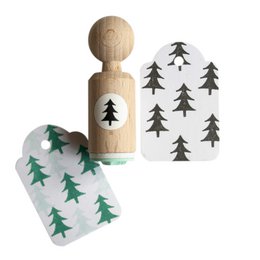 Mini-Weihnachtsbaum-Stempel – Holzstempel für Feiertagshandwerk