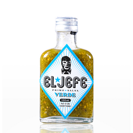 A 100ml bottle of hot sauce verde, featuring a vibrant green color and a bold, spicy flavor.
