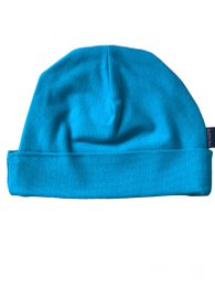 Soft, cozy teal blue baby hat with a simple, minimalist design. Made of high-quality, durable material suitable for everyday wear.