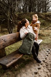 familietaske | lærred - skovgrøn