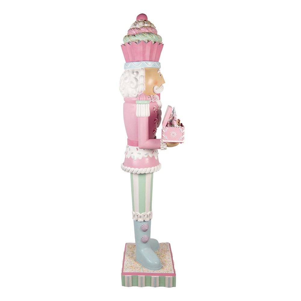 Kerstdecoratie met LED-verlichting en muziek Notenkraker 59x49x216 cm Roze Kunststof
