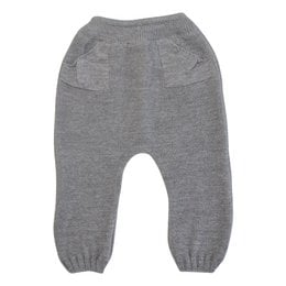 Grey melange trousers made from 100% finest merino wool, suitable for babies. Available in sizes 56-68 and 74-80.