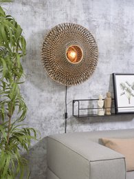 Wandlamp Bali 60cm zw./nat., M