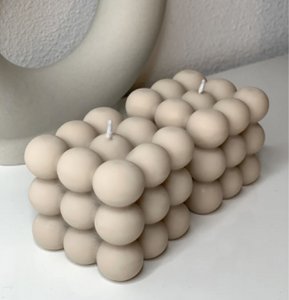 Blasenkerze beige