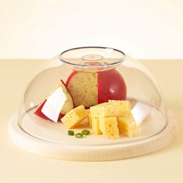 Tagliere Rotondo in Legno con Coperchio - Copriformaggio Φ 24 cm