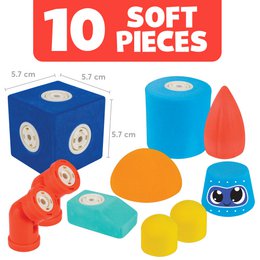 Blockaroo Robot Box - 10 stykker - Blødt magnetisk legetøj
