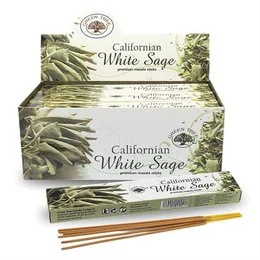 Californian white sage incense sticks, 15 grams. Natural, earthy aroma. Ideal for meditation, cleansing, and spiritual practices.
