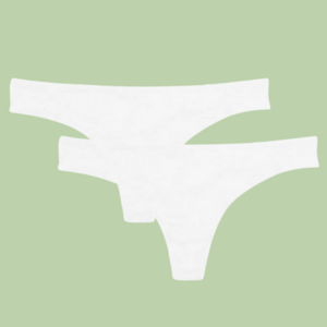 green-goose Bamboo Women's Thongs - 2 Pieces - White - 95% Bamboo