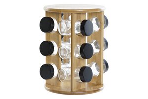 BAMBOO RUIMTE-REK GLAS 18X18X25 ZWART PC186192