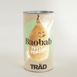 Organic baobab powder in a 170g tin. Baobab is a superfood that boosts energy levels, improves skin health, and contains increased collagen production.