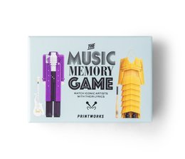 A music-themed memo game with colorful graphics and icons representing different musical instruments and genres.