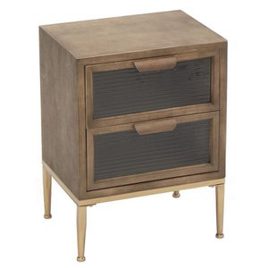 TABLE 2 DRAWERS GLASS TOP HH294409 (8444) NO11