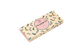  Long gift box with paw print and animal pattern design, suitable for socks or other small gifts.